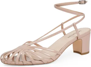 Womens Heeled Sandals Square Toe Strappy Heels for Women Ankle Strap Block Chunky Mid Heel Shoes