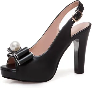 Women's JS212 Adjustable Strap Buckle Chunky Pu Low Chunky Heeled Sandals