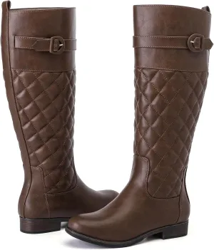 Women's Knee High Boots - Stylish and Comfortable Round Toe Low Heel Riding Combat Tall Boots with Side Zipper Closure for Fall and Winter Wear For Women.