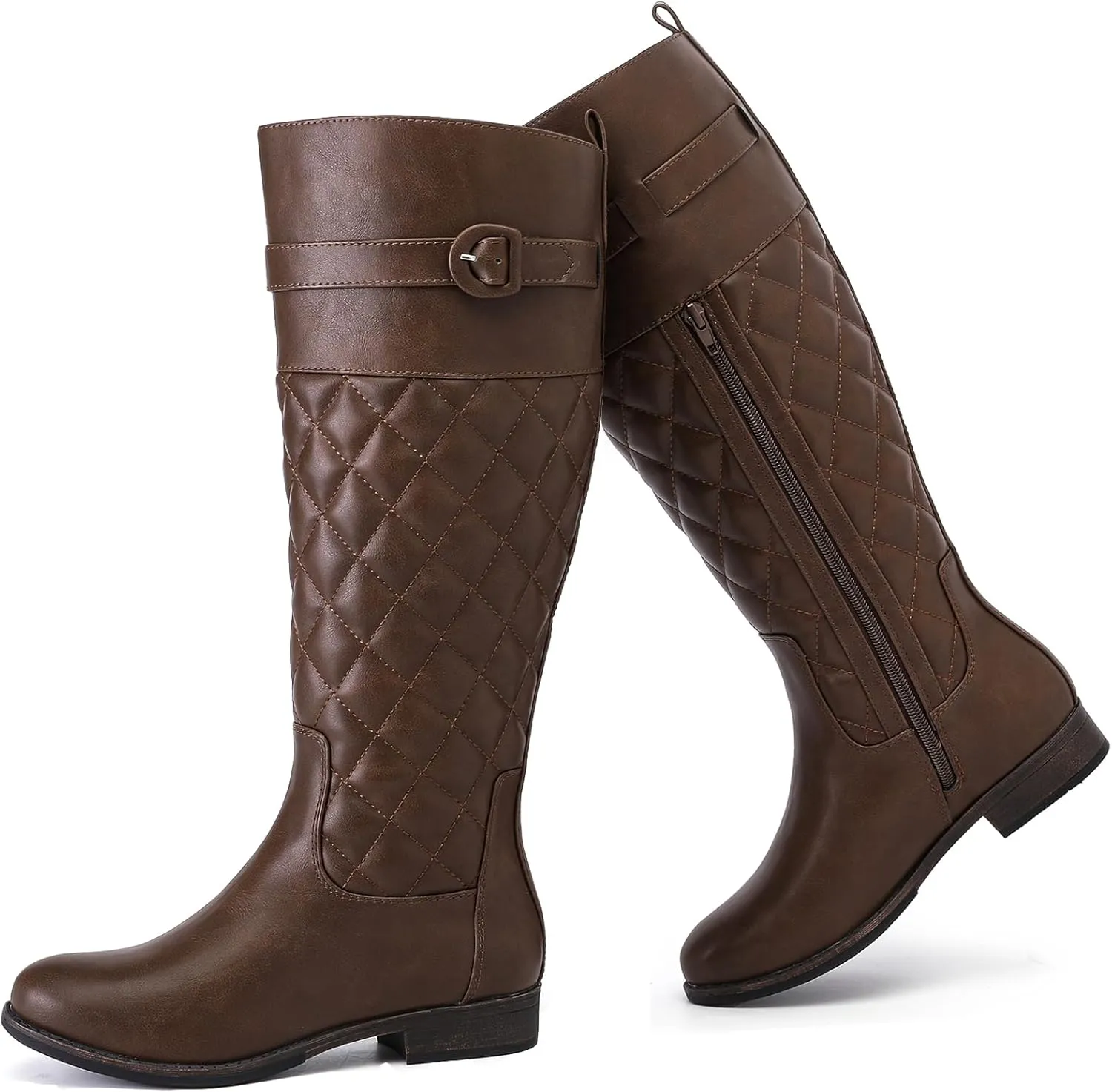 Women's Knee High Boots - Stylish and Comfortable Round Toe Low Heel Riding Combat Tall Boots with Side Zipper Closure for Fall and Winter Wear For Women.