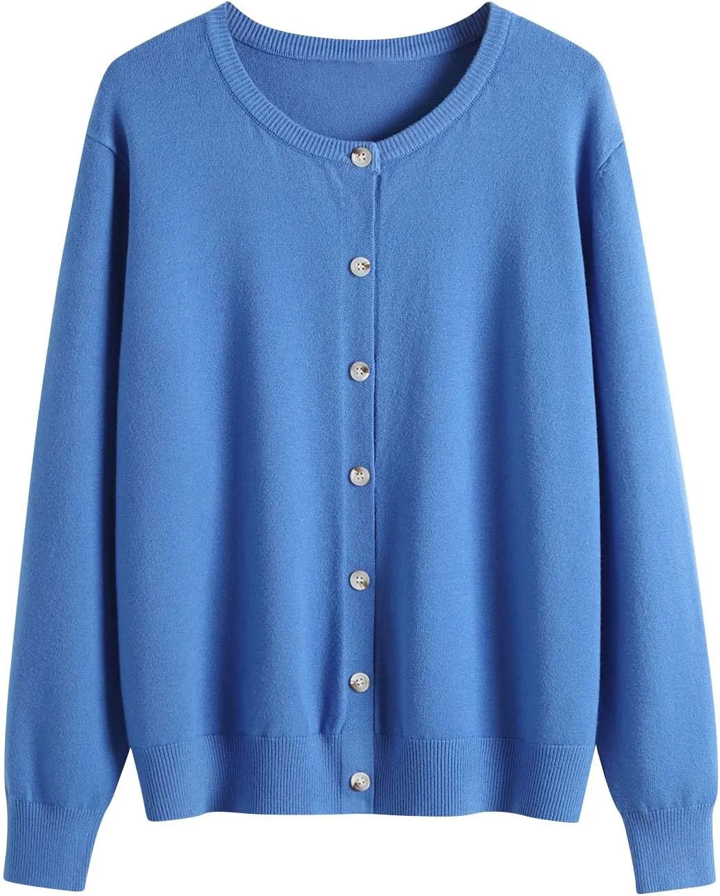 Women's Long Sleeve V-Neck Knit Cardigans Open Front Trendy Outwear Button up Lightweight Casual Sweater