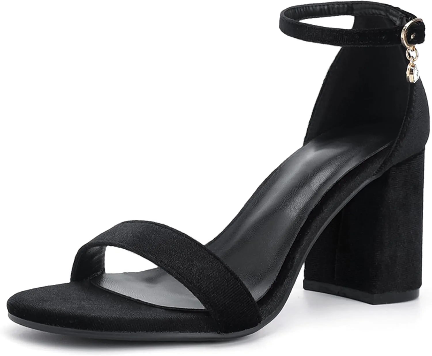 Women's Low Block Chunky Heels, Open Toe Ankle Strap Heels Sandals,Party & Dating Dress Heeled Shoes