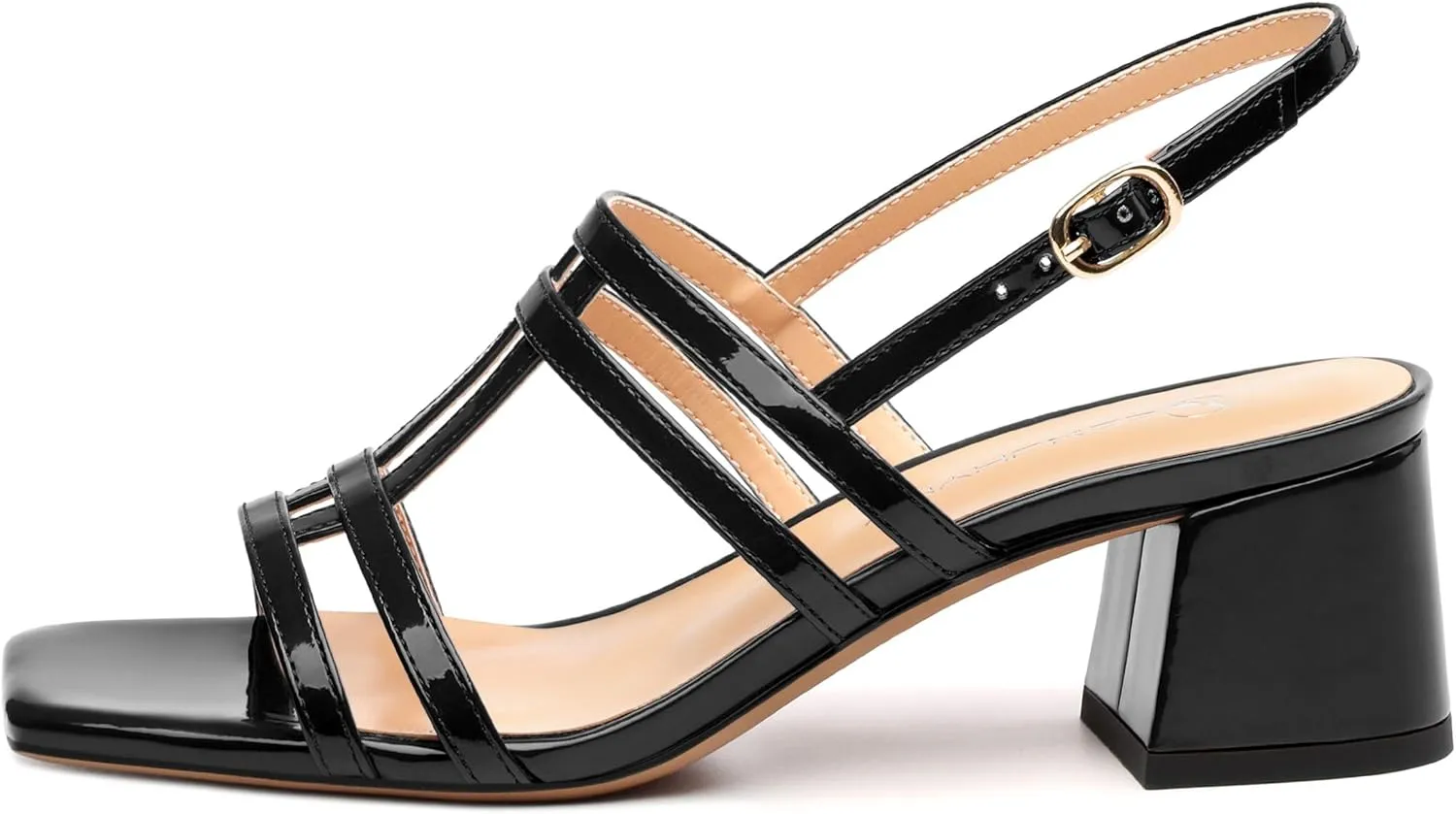 Women's Low Heels Strappy Sandals Square Open Toe Ankle Strap Low HeeL Sandals Comfort Dress Party Wedding Shoes 2"