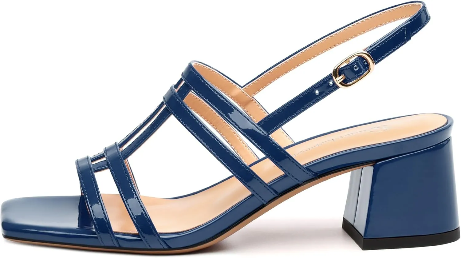 Women's Low Heels Strappy Sandals Square Open Toe Ankle Strap Low HeeL Sandals Comfort Dress Party Wedding Shoes 2"