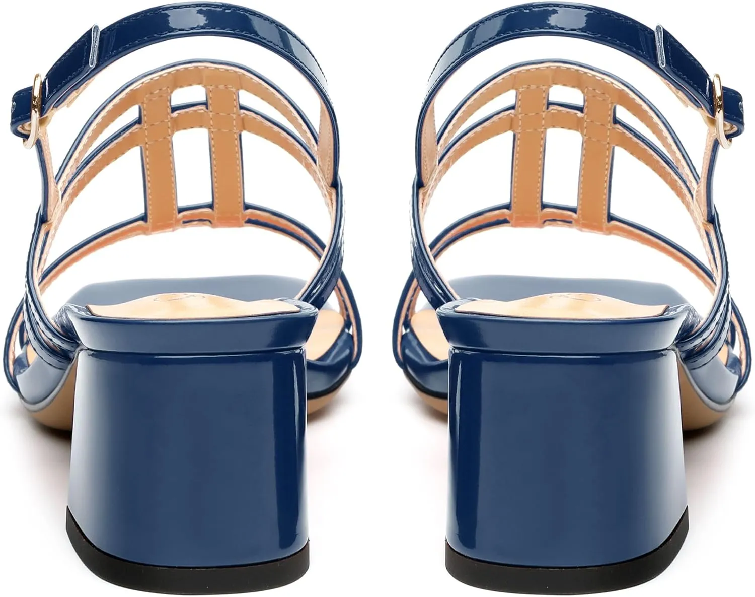 Women's Low Heels Strappy Sandals Square Open Toe Ankle Strap Low HeeL Sandals Comfort Dress Party Wedding Shoes 2"