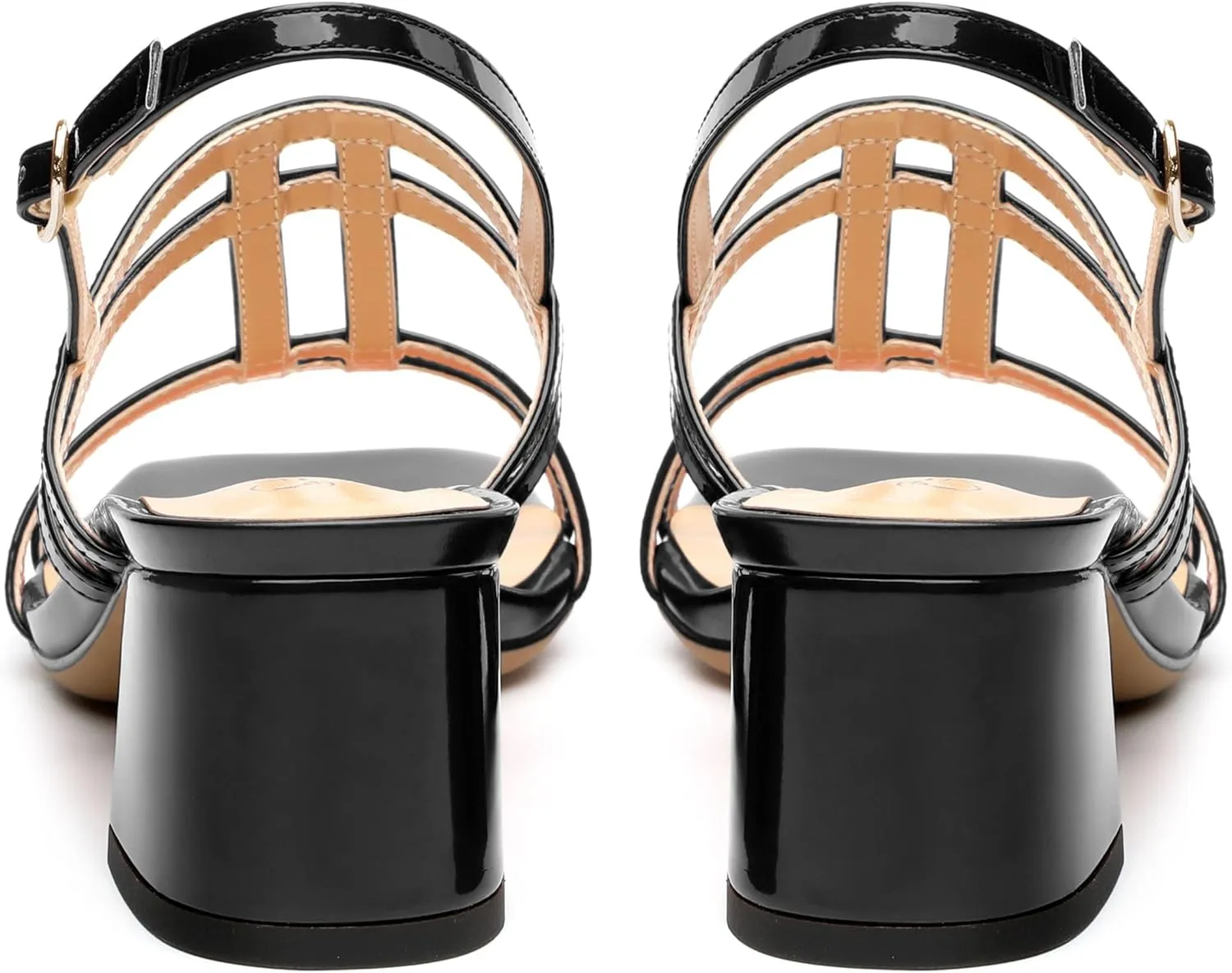 Women's Low Heels Strappy Sandals Square Open Toe Ankle Strap Low HeeL Sandals Comfort Dress Party Wedding Shoes 2"