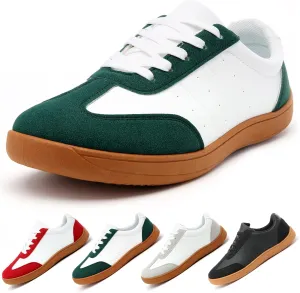 Women's Men's Classic Leather Sneakers Comfy Breathable Casual Walking Shoes Fashion Soft Lace-up Sneaker