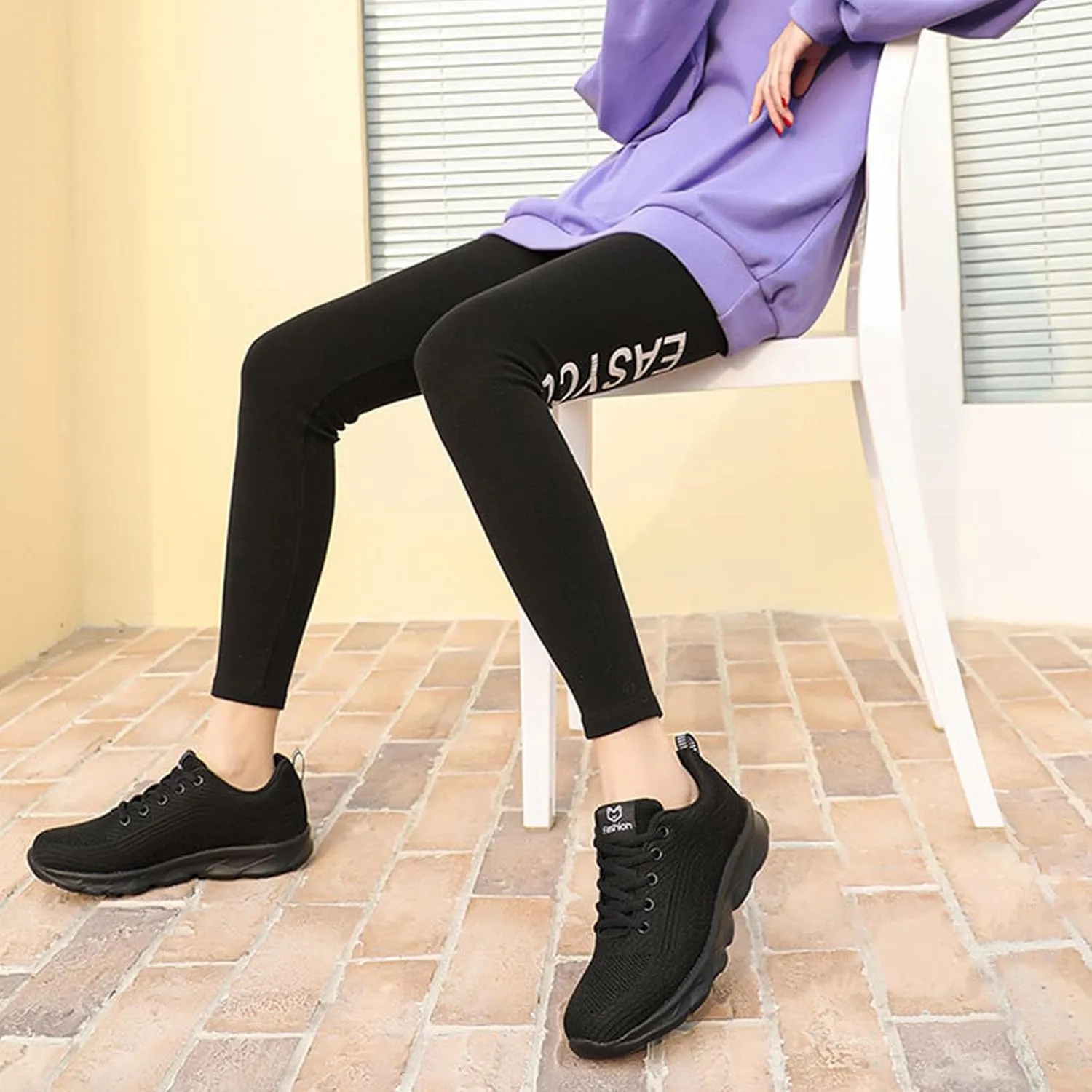 Women's Mesh Lace up Lightweight Running Sneakers Comfortable Breathable Non-Slip Soft Sole Casual Walking Sports Shoes Work Gym Trekking Tennis Sneakers