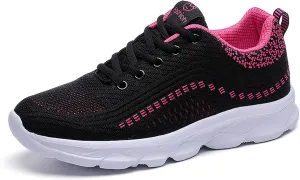 Women's Mesh Lace up Lightweight Running Sneakers Comfortable Breathable Non-Slip Soft Sole Casual Walking Sports Shoes Work Gym Trekking Tennis Sneakers
