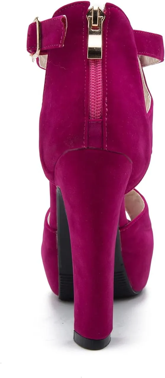 Women's Platform Chunky Block High Heel Peep-Toe Dress Sandals