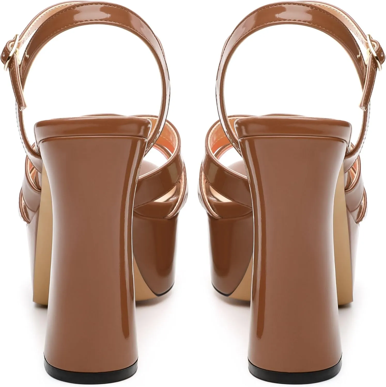 Women's Platform High Heels Sandals Round Open Toe Strappy Pumps Lace Up Dress Party Summer Shoes4.7''