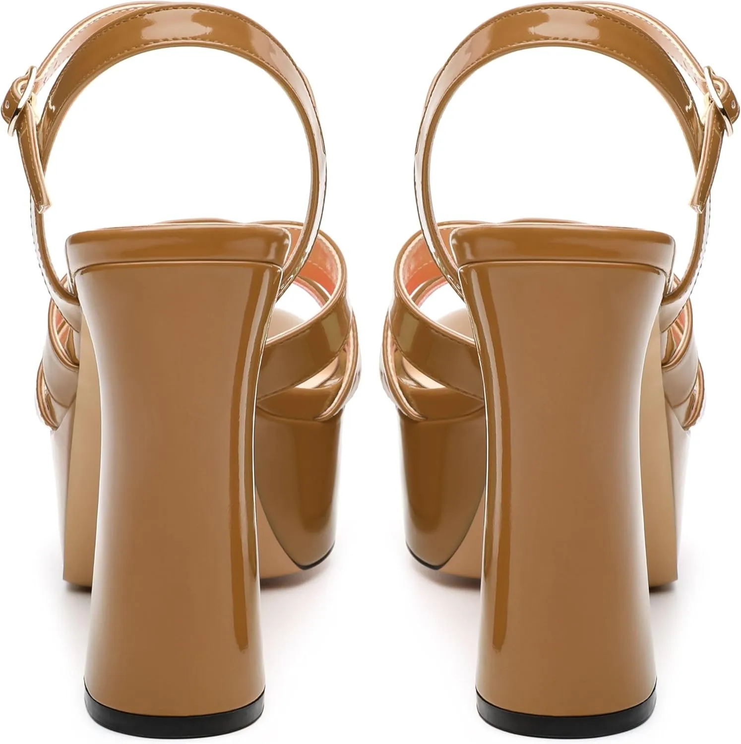 Women's Platform High Heels Sandals Round Open Toe Strappy Pumps Lace Up Dress Party Summer Shoes4.7''