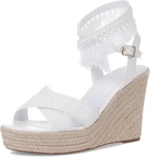 Women's Platform Sandals Wedge Open Toe Ankle Strap lace Wedding Shoes Bridesmaid Shoes
