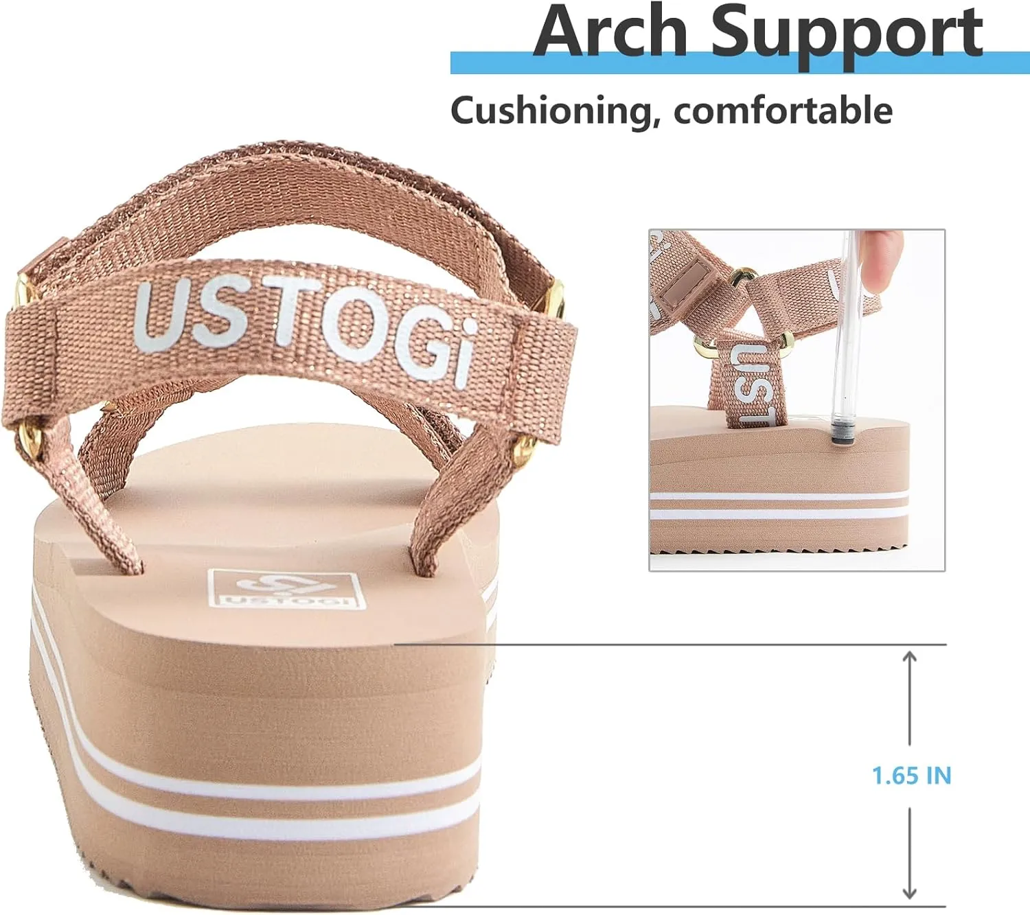 Women's Platform Sport Sandals for women Arch Support Hiking Walking Athletic Beach Water Sandal Outdoor Orthotic Adjustable Lightweight Comfortable Summer Cushion Cute sandalias de mujer