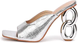 Women’s Sexy Open Toe High Chunky Heel Sandals Slip On Comfortable for Evening Party Walk Casual Summer Dress Pumps Shoes