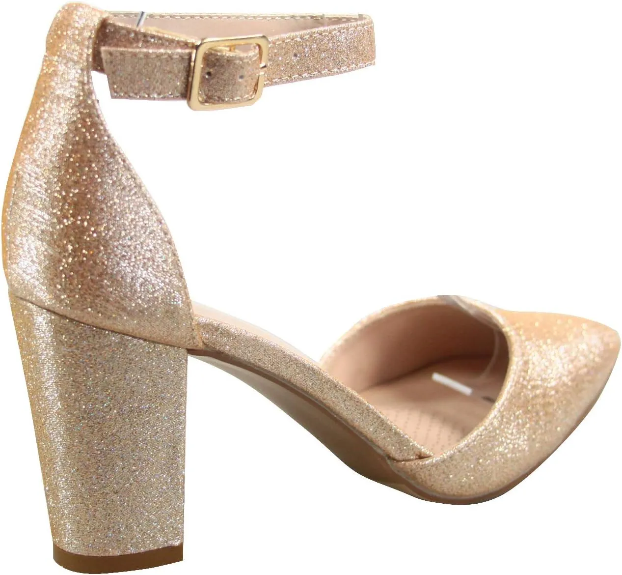 Women's Songful-6 by Forever Pointed Toe Ankle Strap Buckle Chunky Block Heel Sandals