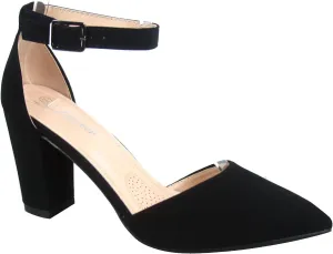 Women's Songful-6 by Forever Pointed Toe Ankle Strap Buckle Chunky Block Heel Sandals
