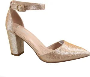 Women's Songful-6 by Forever Pointed Toe Ankle Strap Buckle Chunky Block Heel Sandals