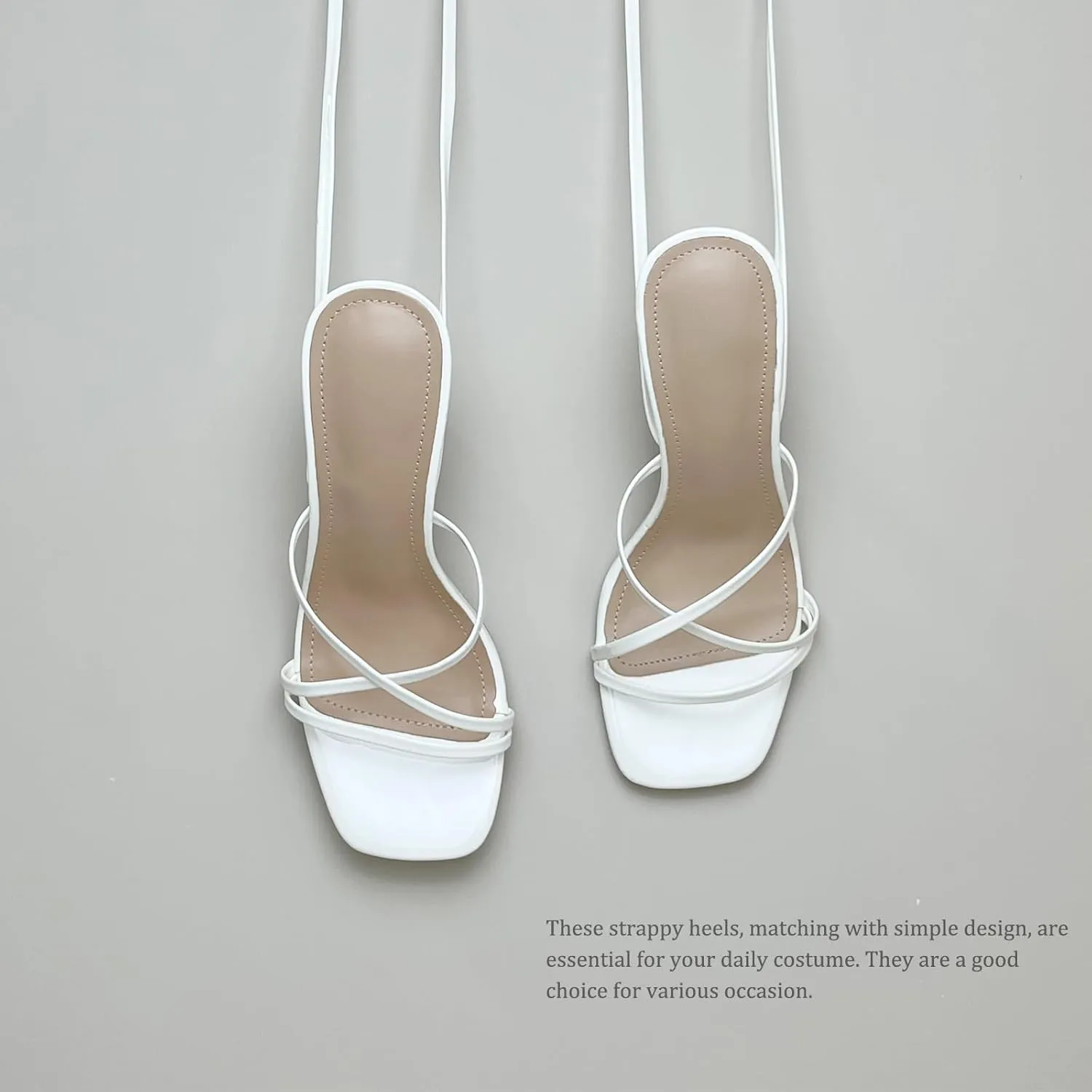 Women’s Strappy Stiletto High Heeled Square Toe Sandals