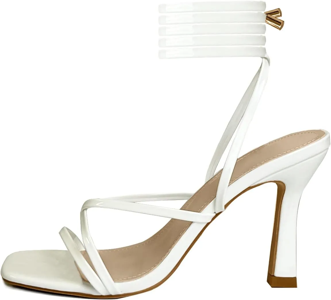 Women’s Strappy Stiletto High Heeled Square Toe Sandals