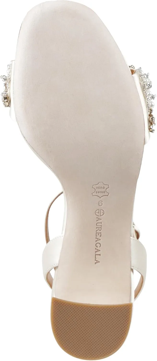 Women`s Stylish Leather Chunky heeled sandals with leather outsolefor dressy summer