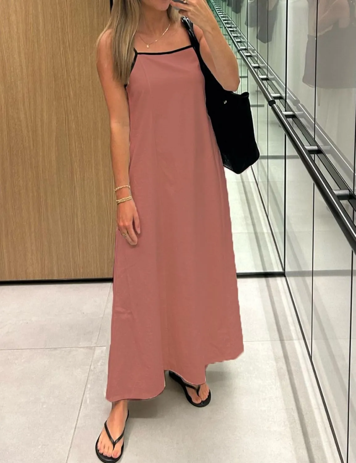 Womens Summer Maxi Dress 2025 Spaghetti Strap Dress Linen Sleeveless Backless Flowy Long Beach Dresses