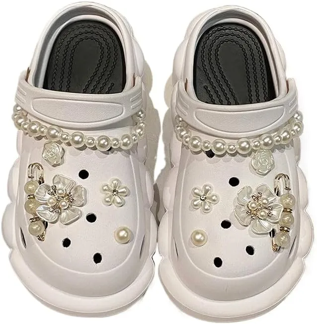 Women's Trendy Platform Clogs, Solid Color Hollow Out Non Slip Slide Shoes, Outdoor Beach Sandals