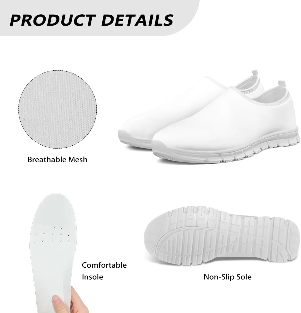 Women's Walking Shoes Slip On Comfy Fashion Sneakers Wide Width Breathable Hand Free Casual Light - Wight Low Tops Size 7.5-15.5