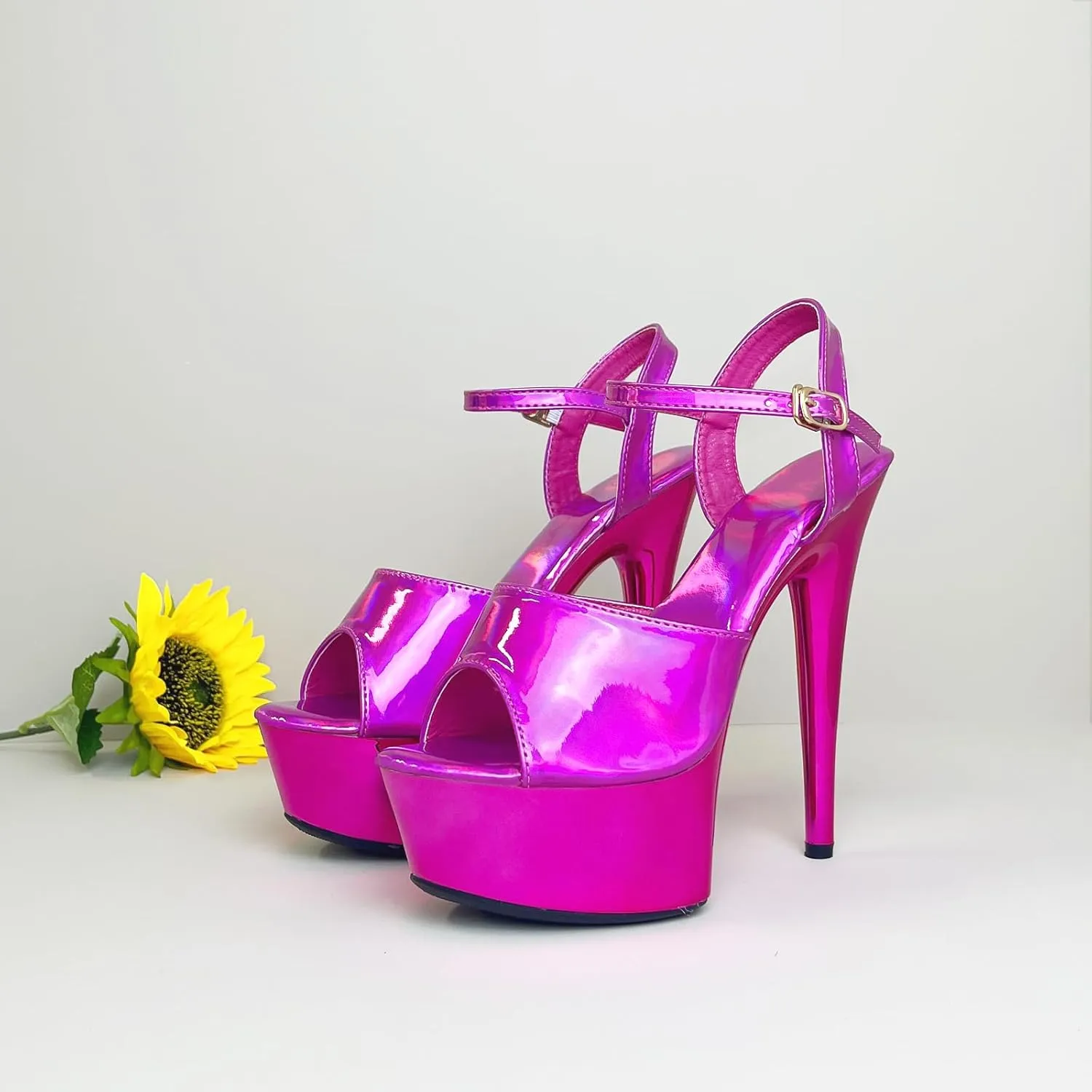 Womens's Platform Stiletto Heels Ankle Strap Peep Toe Sandals