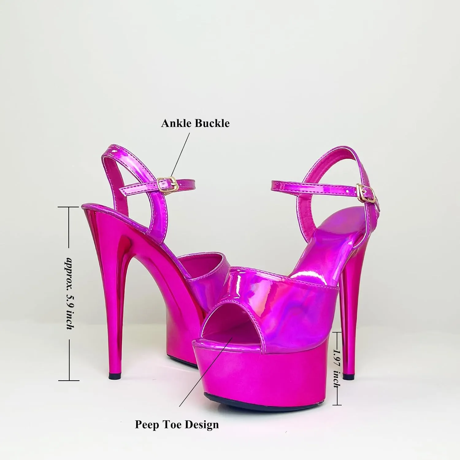 Womens's Platform Stiletto Heels Ankle Strap Peep Toe Sandals