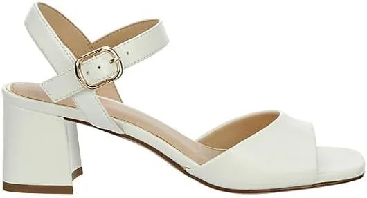 XAPPEAL Hera - Women's Faux Leather Open Square Toe Low Block Heel Dress Sandals