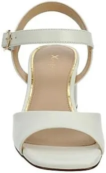 XAPPEAL Hera - Women's Faux Leather Open Square Toe Low Block Heel Dress Sandals