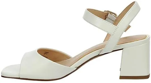 XAPPEAL Hera - Women's Faux Leather Open Square Toe Low Block Heel Dress Sandals