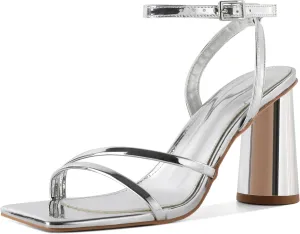 YODEKS Chunky Heels For Women Strappy High Heels 3.5" Heeled Sandals Open Toe Shoes US US Size 5-13