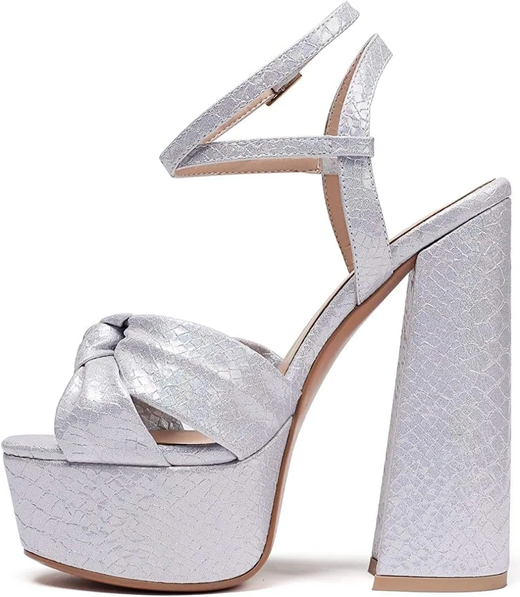 YODEKS Women's High Heels Sandals| Chunky Heel Platform Pumps| Peep Toe Ankle Strap Fashion Animal Print Summer Dress Shoes