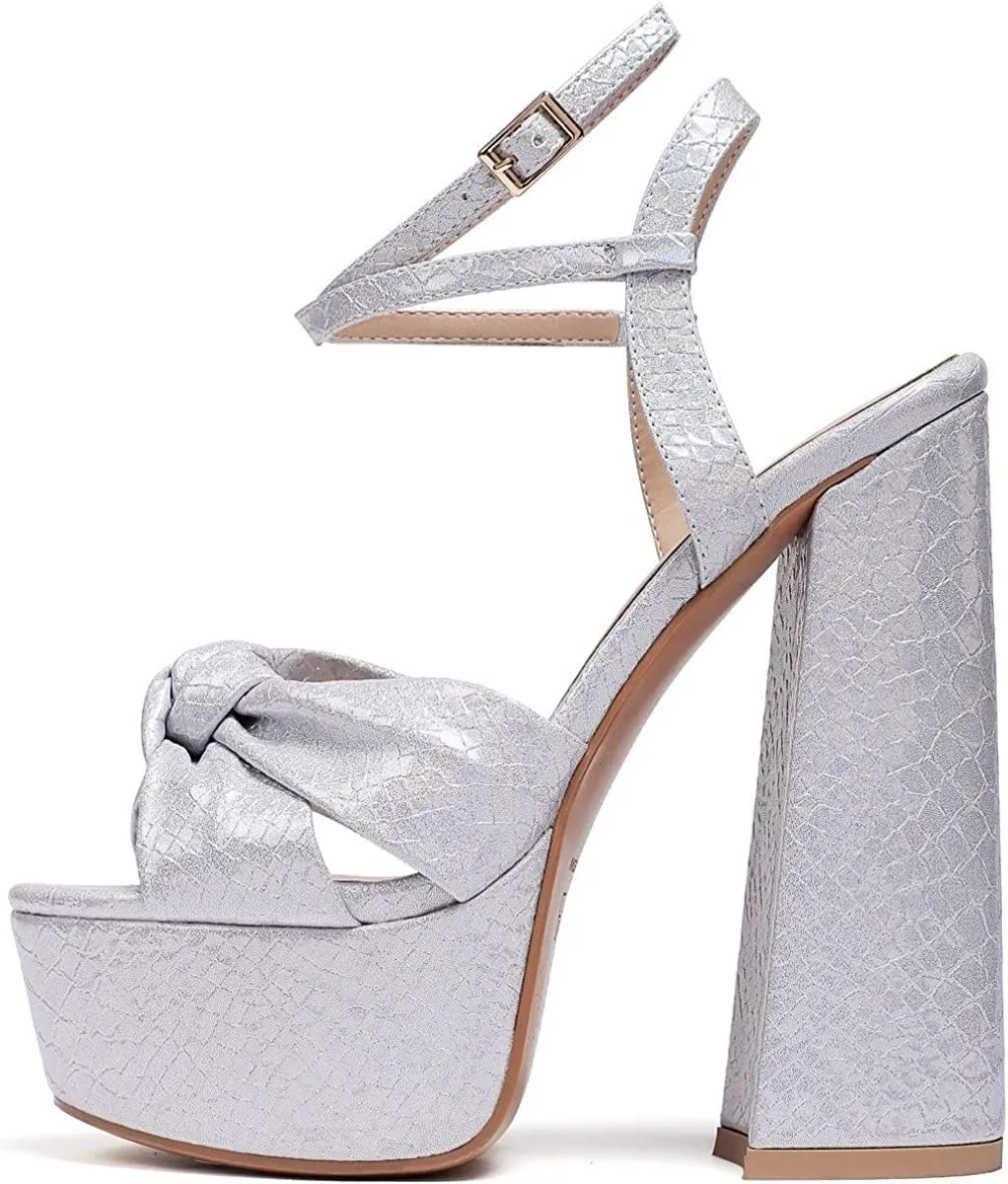 YODEKS Women's High Heels Sandals| Chunky Heel Platform Pumps| Peep Toe Ankle Strap Fashion Animal Print Summer Dress Shoes