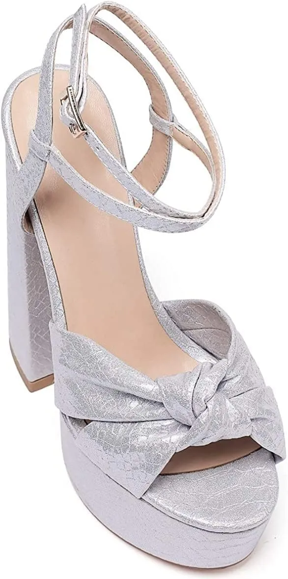 YODEKS Women's High Heels Sandals| Chunky Heel Platform Pumps| Peep Toe Ankle Strap Fashion Animal Print Summer Dress Shoes