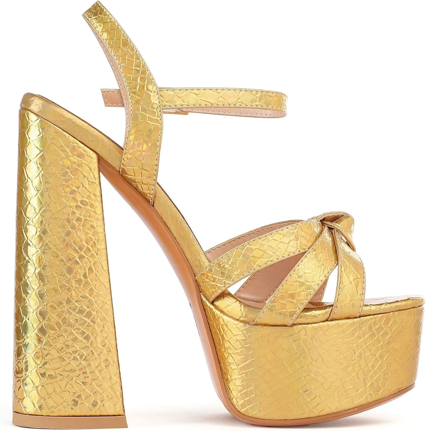 YODEKS Womens Platform Block Chunk Heel Sandals Open Toe Bow Tie Platform Wedges Sandals Ankle Strap Dress Shoes
