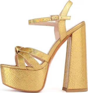YODEKS Womens Platform Block Chunk Heel Sandals Open Toe Bow Tie Platform Wedges Sandals Ankle Strap Dress Shoes