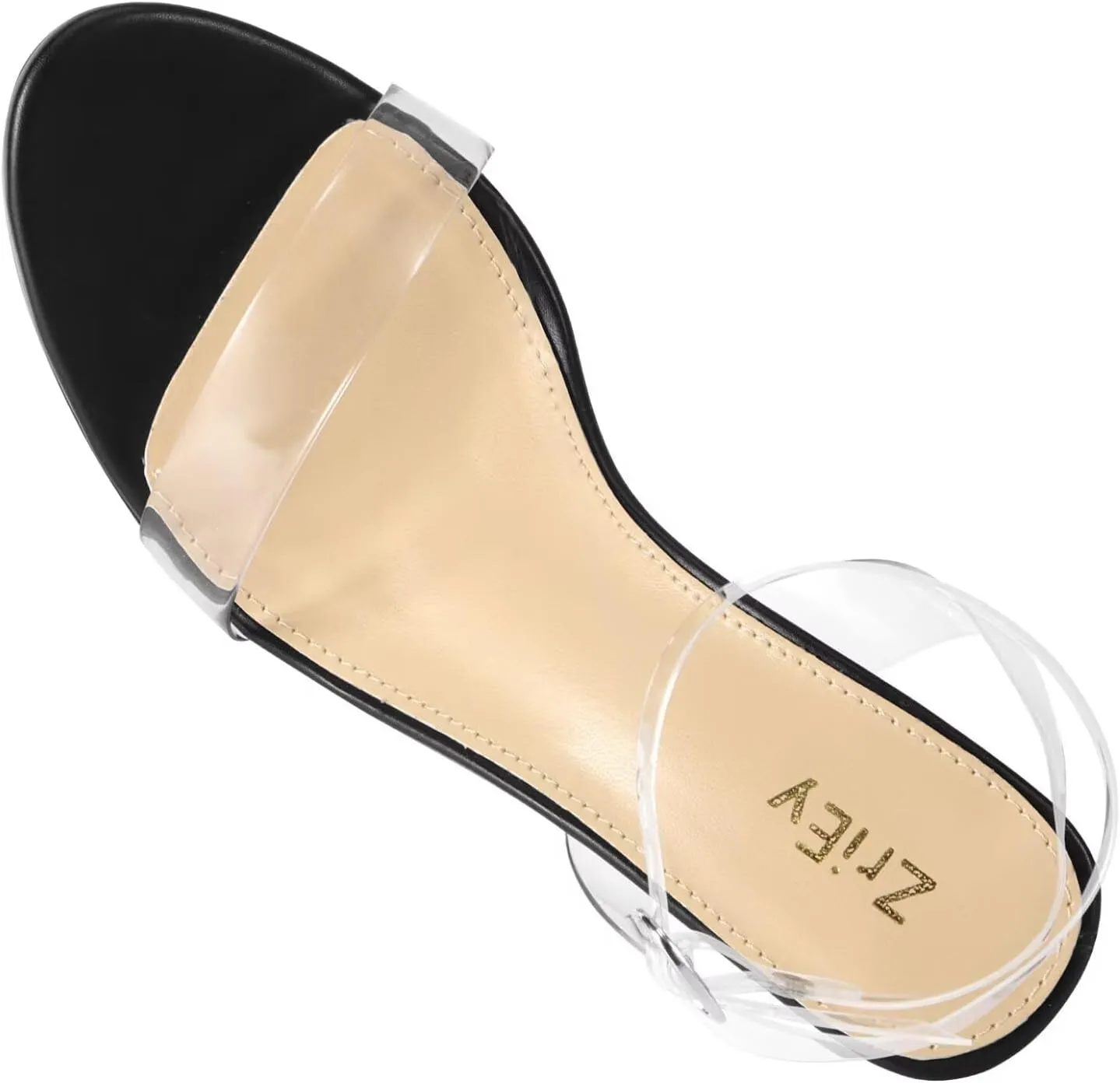 ZriEy 4-Inch Platform Clear High Heels for Women Block Chunky Heeled Sandals Open Toe Ankle Strap Heels Wedding Party Evening Prom Dress Pump Sandal Shoes