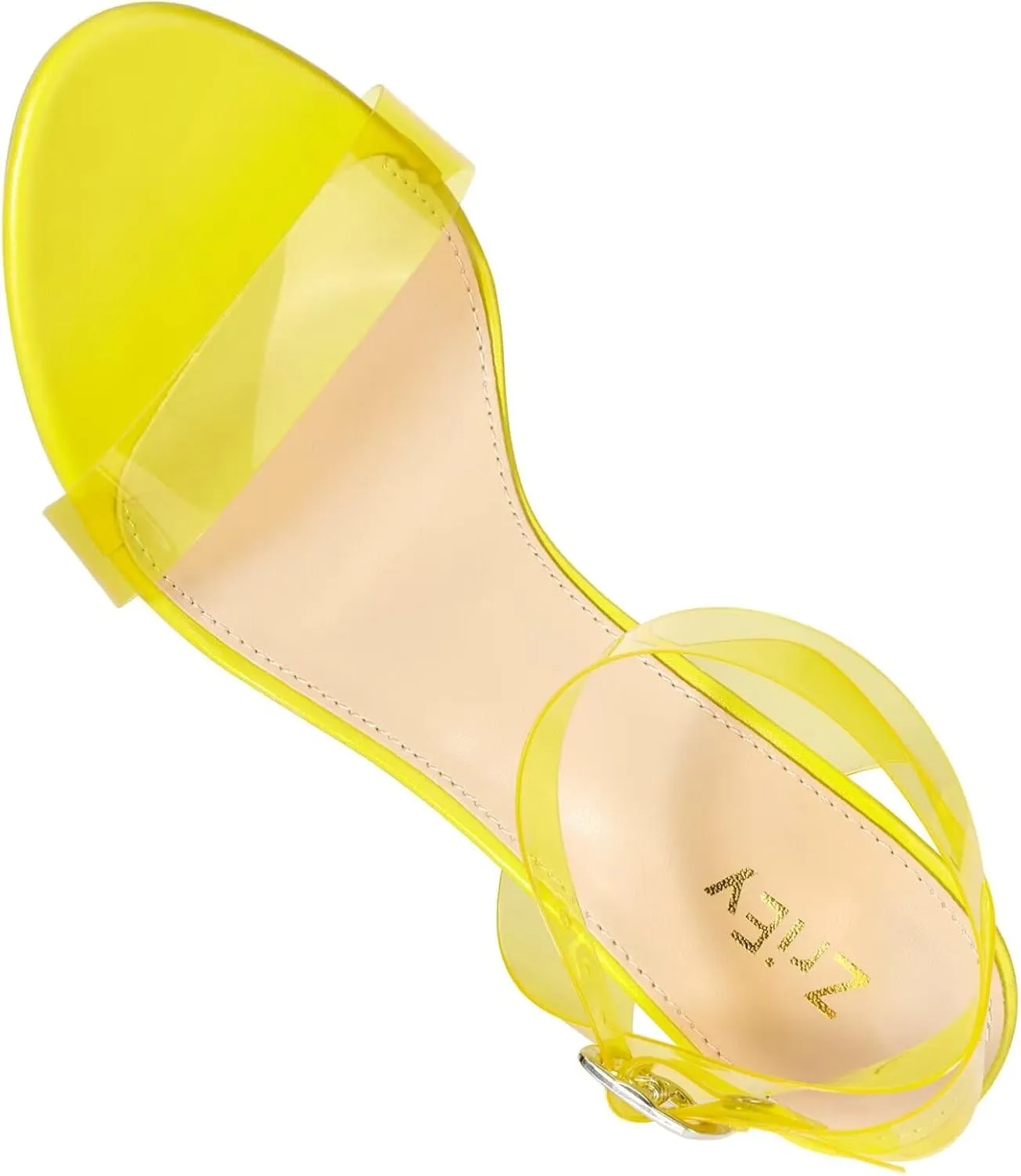 ZriEy Clear Block Sandals Chunky Heels for Women 3.35 Inch Open Toe Adjustable Ankle Strap Pump Sandals for Weddings Parties Daily Wear